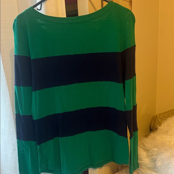Banana Republic Green and Black Striped Blouse - Picture 5 of 5